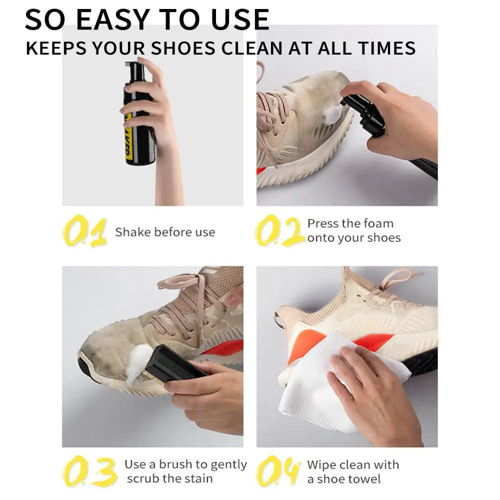 Sneaker Cleaning Kit – Foam Cleaner with Brush & Cloth | Vieora