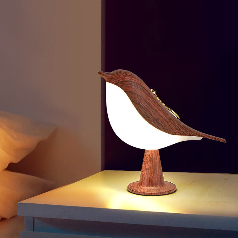 Wooden Bird Bedside Lamp