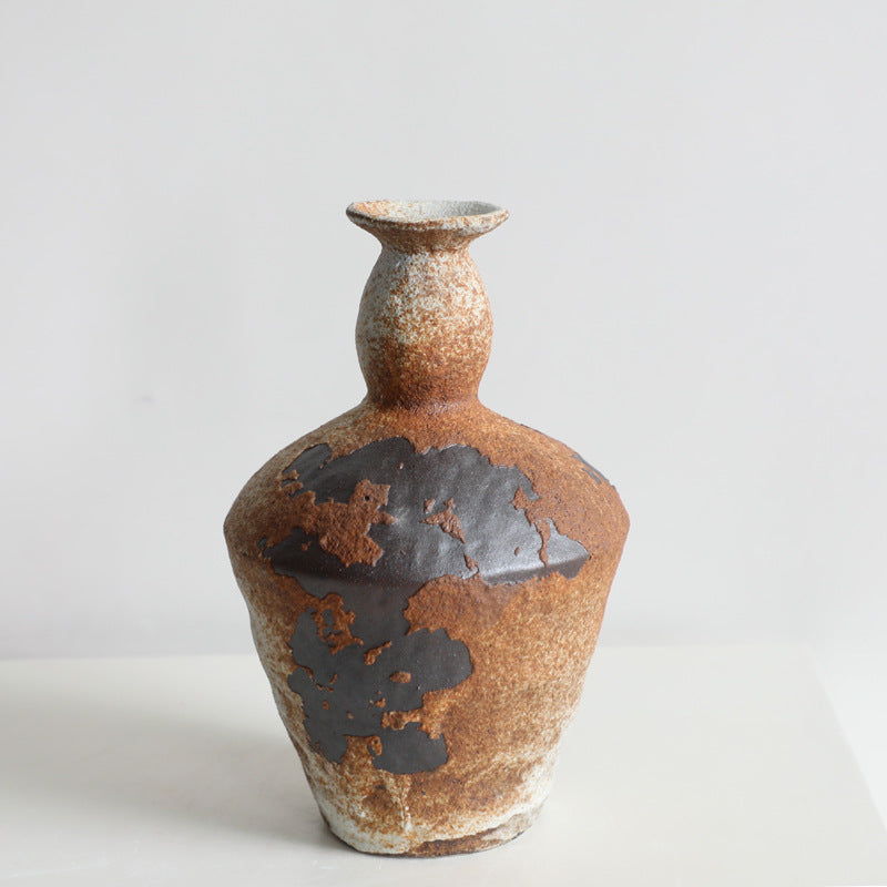 Wabi-Sabi Rustic Pottery Flower Vase