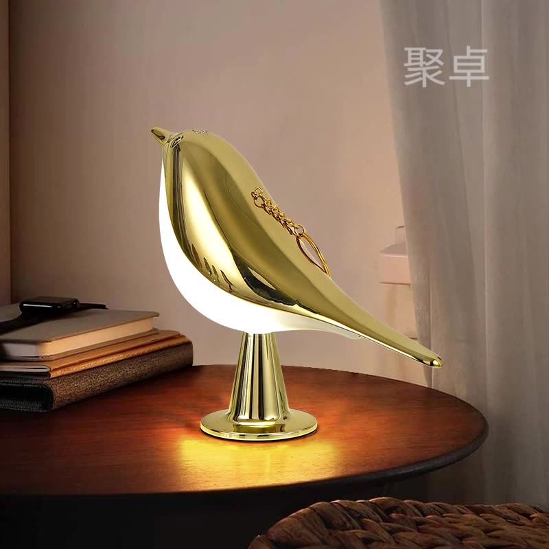 Wooden Bird Bedside Lamp