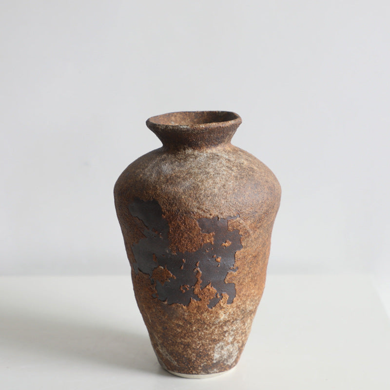 Wabi-Sabi Rustic Pottery Flower Vase