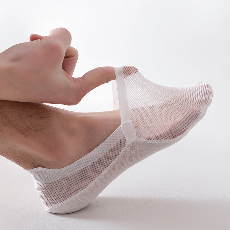 Invisible Anti-Slip Silk Socks — on foot