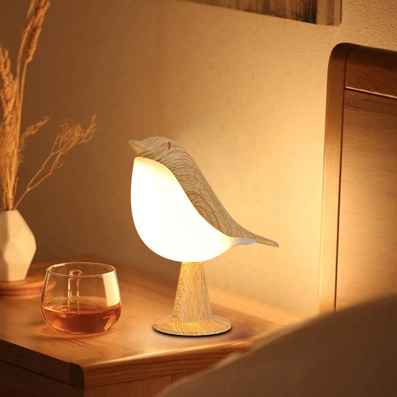 Wooden Bird Bedside Lamp