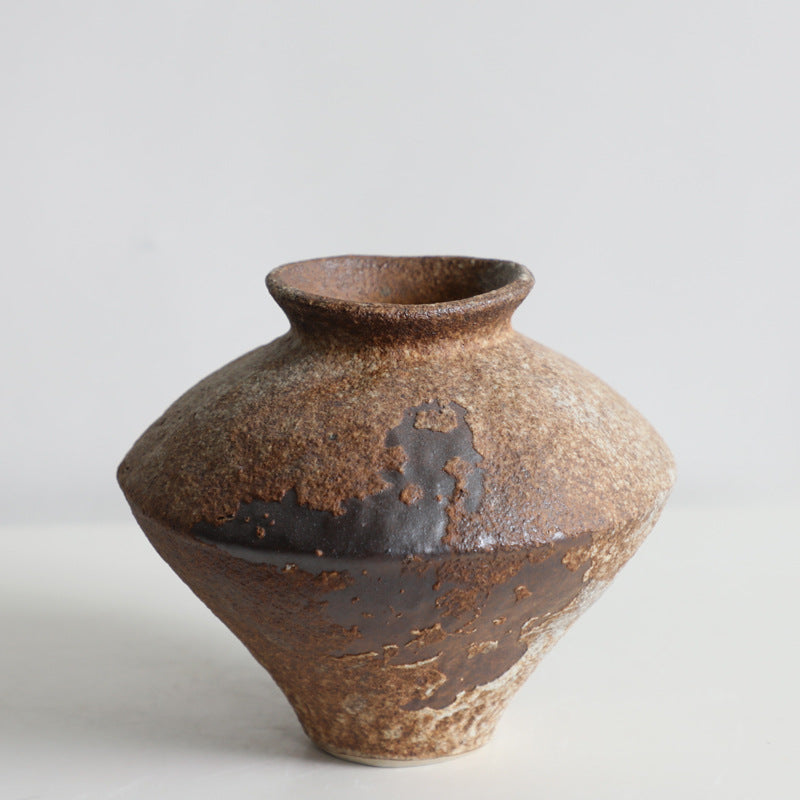 Wabi-Sabi Rustic Pottery Flower Vase